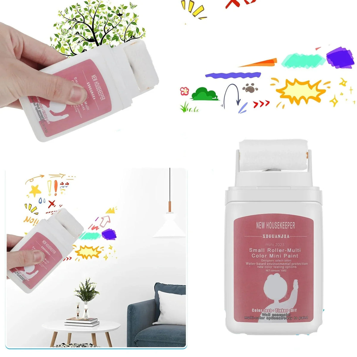 Wandreparatur-Farbroller Mini Synthetik mit gleichmäßiger Farbverteilung