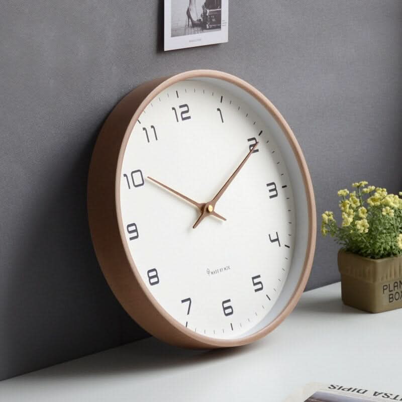 Wanduhr | Geräuschloses Uhrwerk | Massivholzrahmen | NordicTime