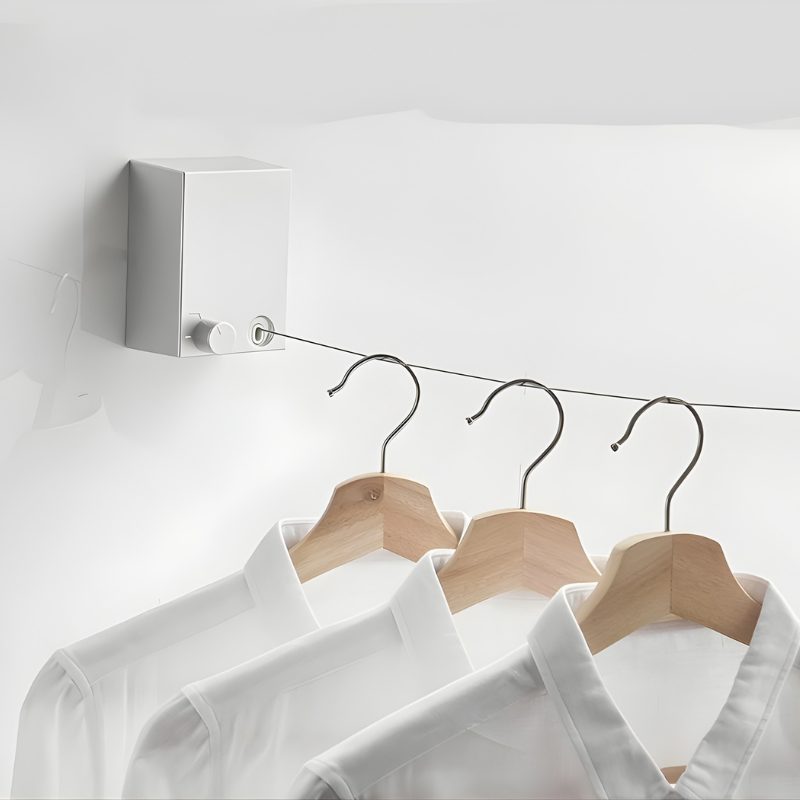 Wäscheleine | Ausziehbar, zur Wandmontage | Nylonseil | Linero
