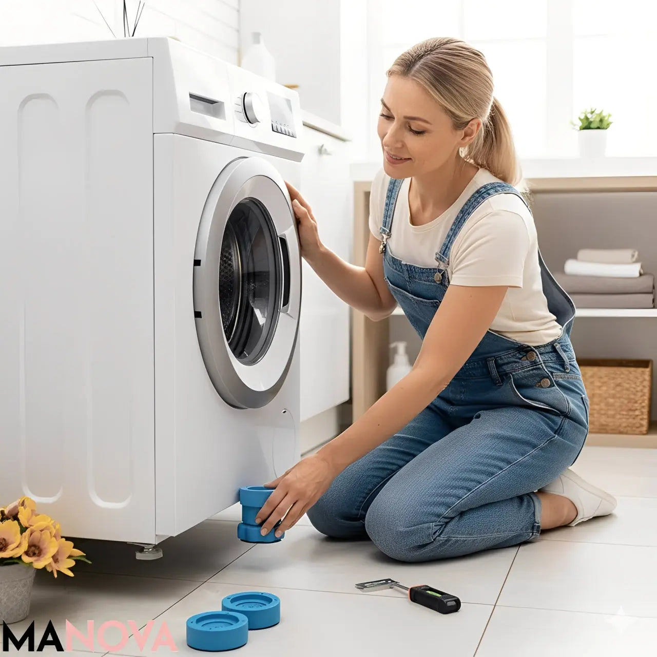 Waschmaschine | Antivibrationsständer | Geräusch- und vibrationsdämpfend | Stabil