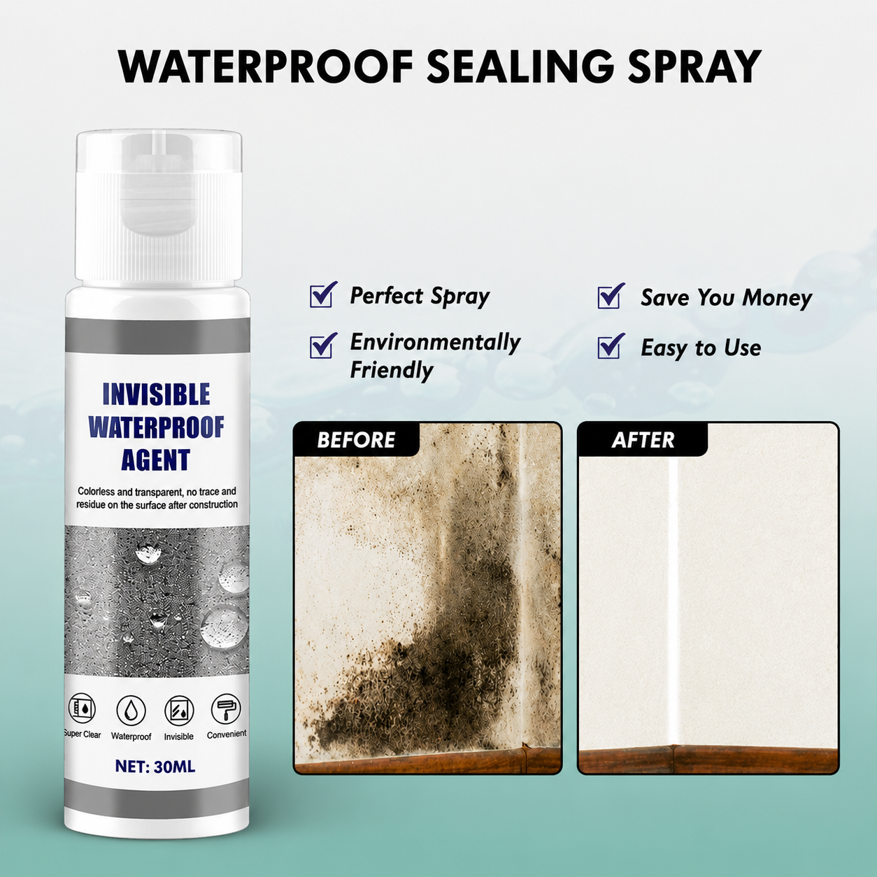Wasserfestes Versiegelungsspray | Risse & Lecks abdichten | Geruchlos | DryShield