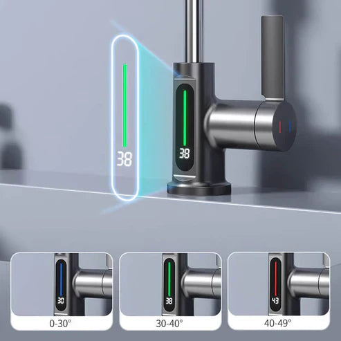 Uttagbar kran 360° roterbar | LED-temperaturvisning | 5 spraylägen | | Flowsense