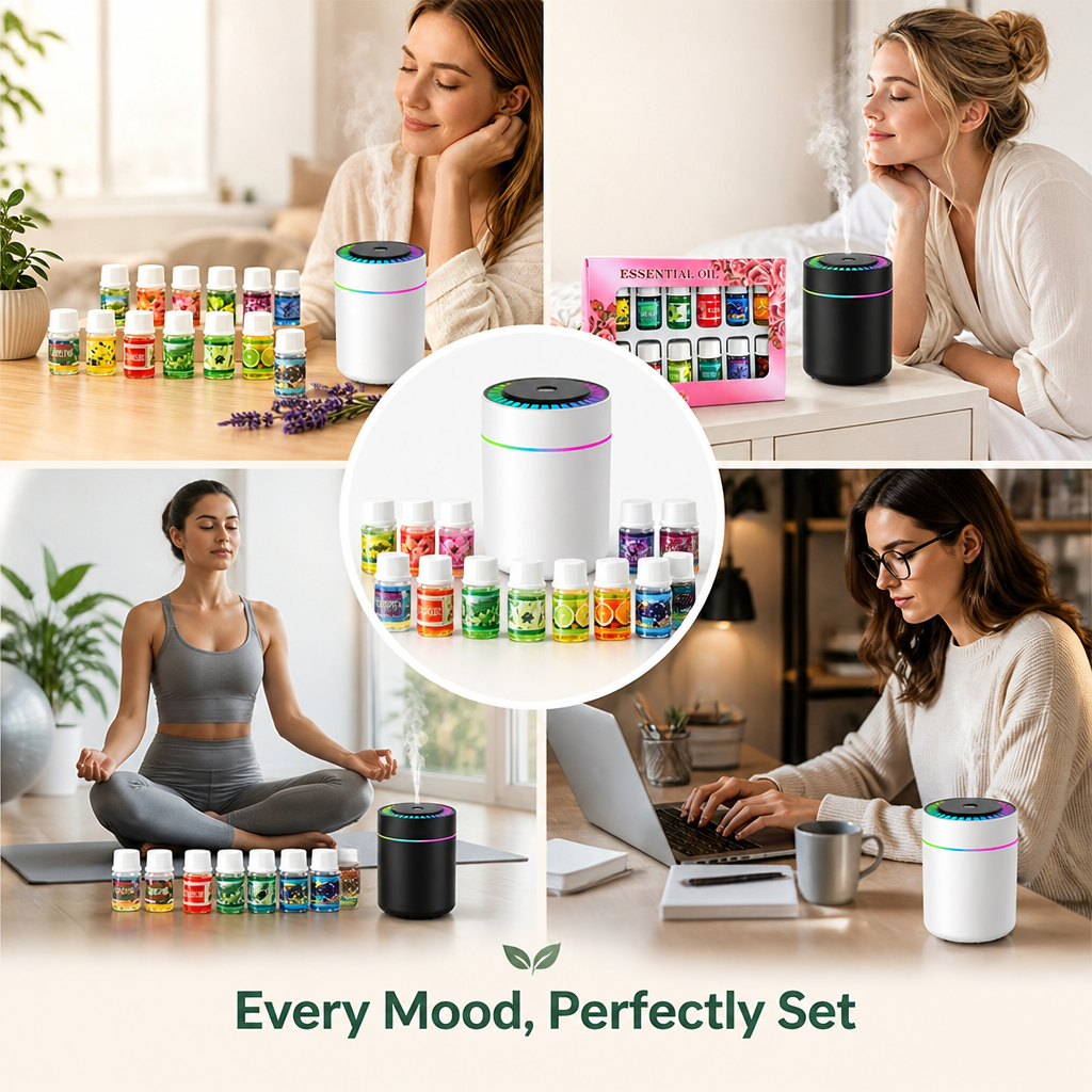 Wasserlösliche Duftöle Set 12x3 ml | 12 Düfte für Diffuser | Rückstandsfrei & Verstopfungsfrei im täglichen Einsatz