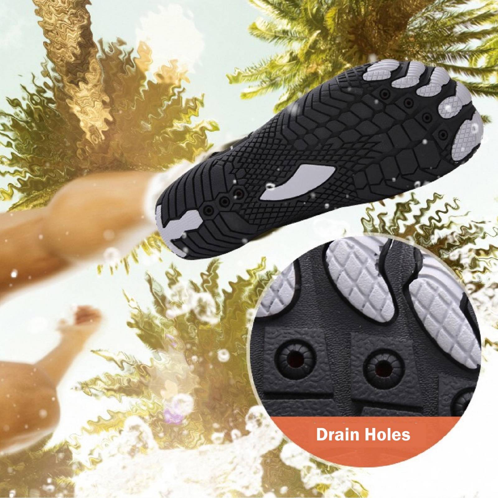 Wasserschuhe | Rutschfeste Profilsohle | Leichte orthopädische Stütze | BareCurrent