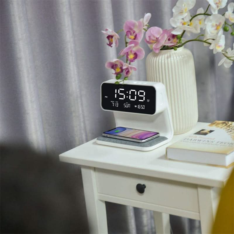 Wecker 3-in-1 LCD | Wireless Ladestation | Dimmbare LED-Lampe | Deskova