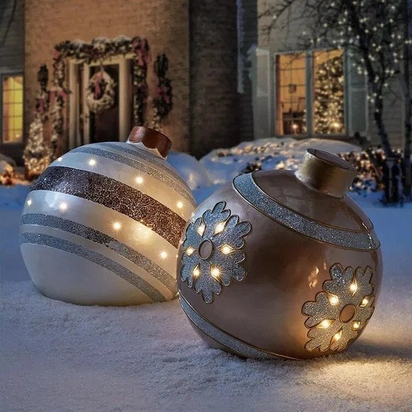 Aufblasbare Weihnachtskugel Dekoration | 16 Designs, Schneller Aufbau | Wetterfestes PVC für Innen- und Außenbereich 1