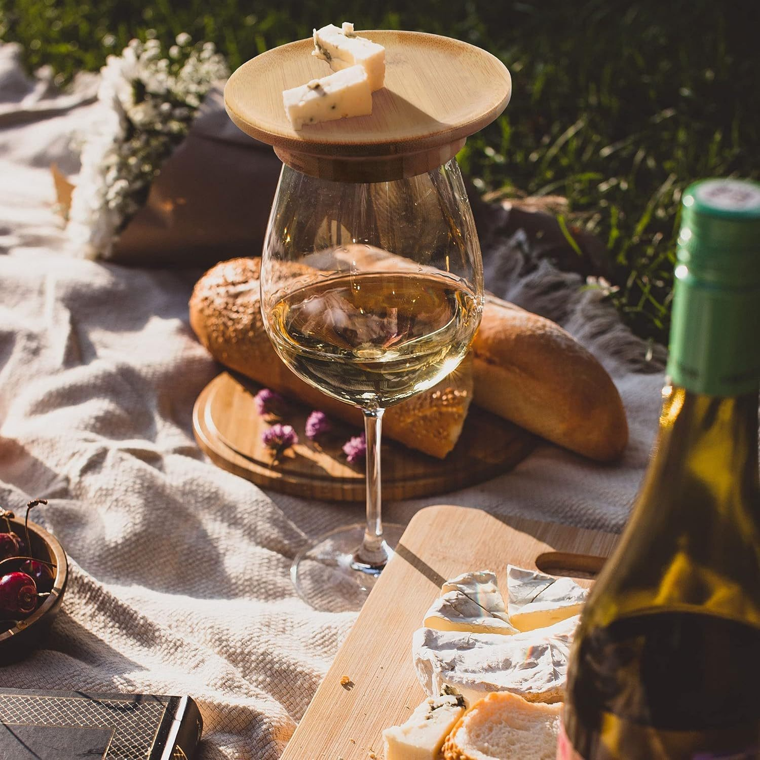 Wein Cup Deckel Bambus | Deckel & Untersetzer | Nachhaltig | Greencap