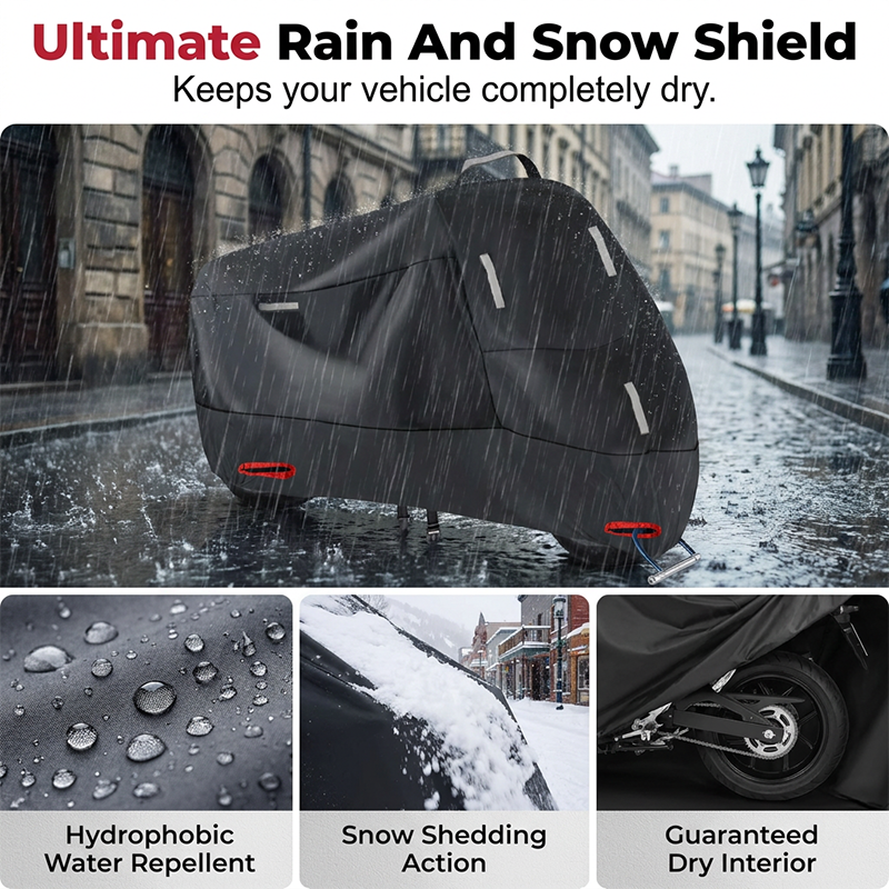 Wetterfeste Motorradabdeckung | Oxford-Gewebe | Reflexstreifen & Verstärkte Schlossöffnungen | StormShell