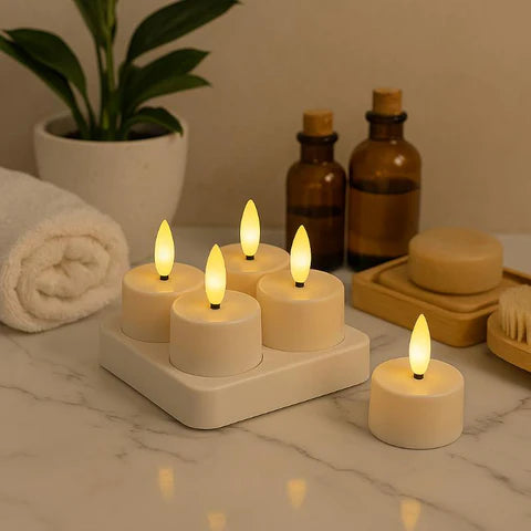 Wiederaufladbare flammenlose Kerzen | Mit Fernbedienung & Timer | USB-Aufladbar | FlameFree