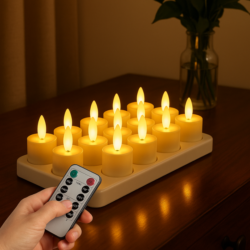 Uudelleenladattavat liekittömät kynttilät | Kauko-ohjain ja ajastin | USB-ladattava | FlameFree