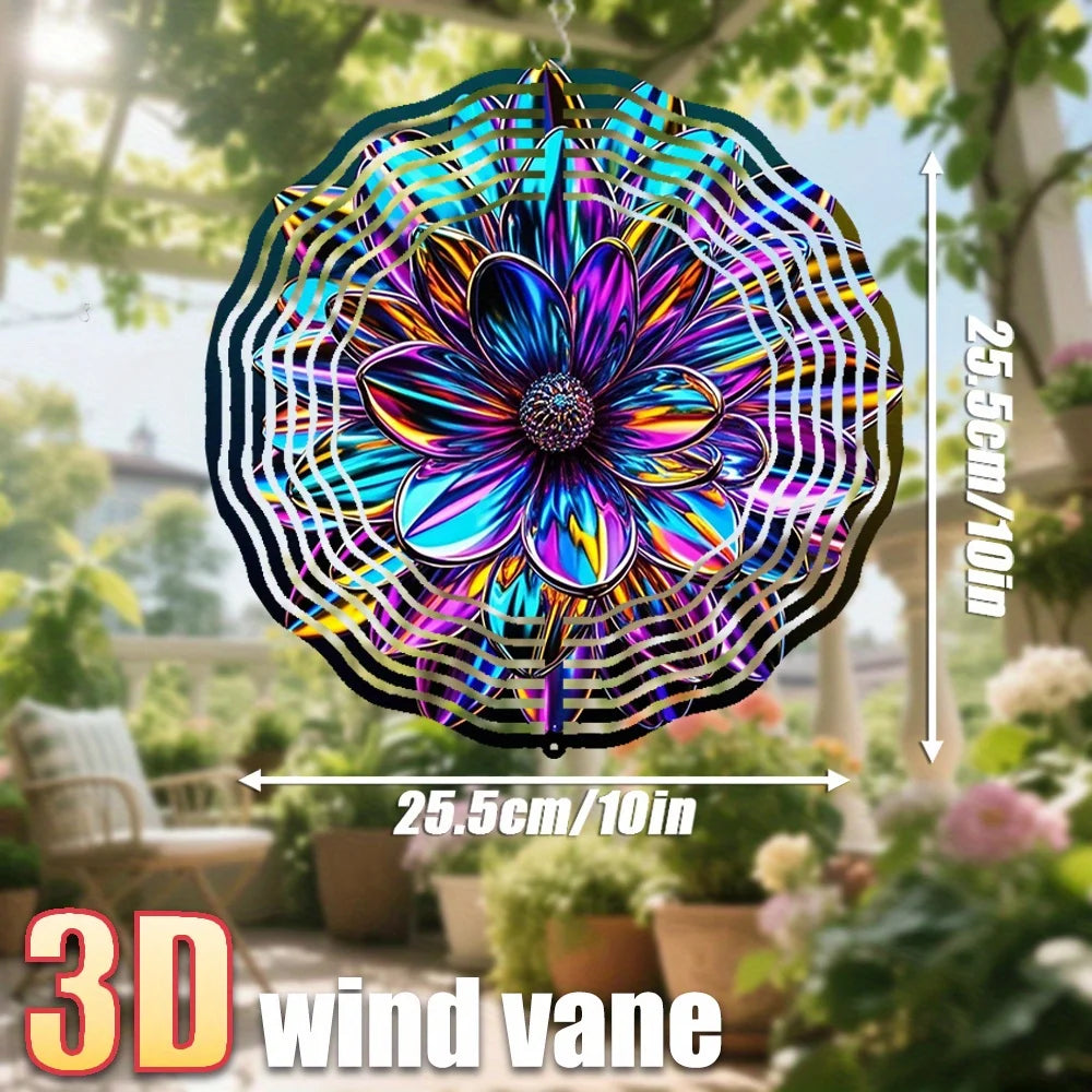 Windspinner Blume Aluminium 360° Drehung Wetterfest UV-Beständig 2