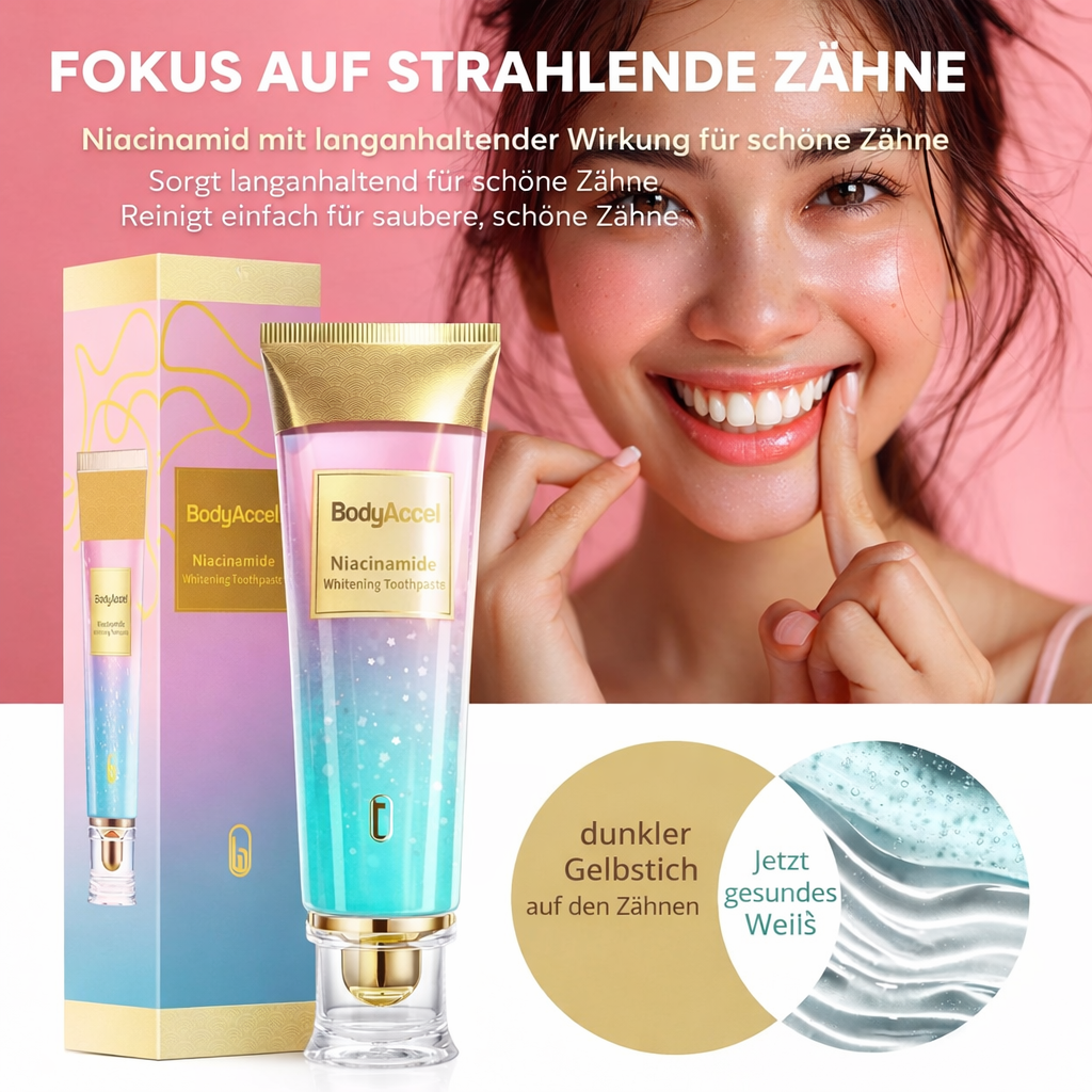 Zahnaufhellung Zahnpasta | Niacinamid Formel | Sanfte Fleckenreduktion | Brightelle