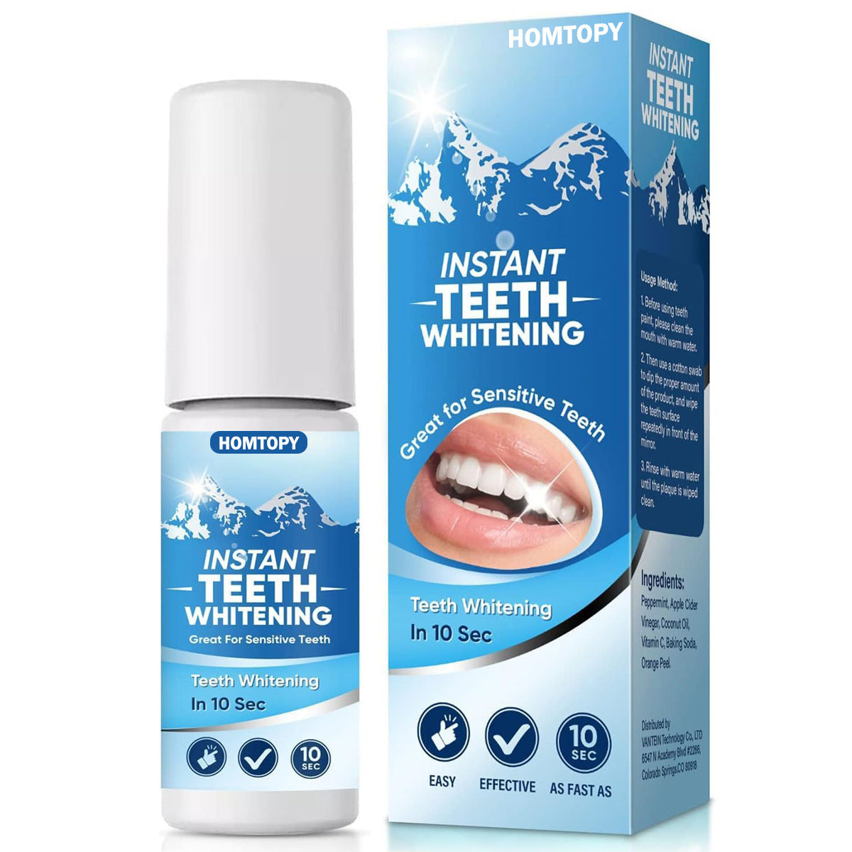 Zahnaufhellungs Zahnpasta | Sofortiger Aufhellungseffekt für Ihr Lächeln | Peroxidfreie Formel für empfindliche Zähne | BrightSmile