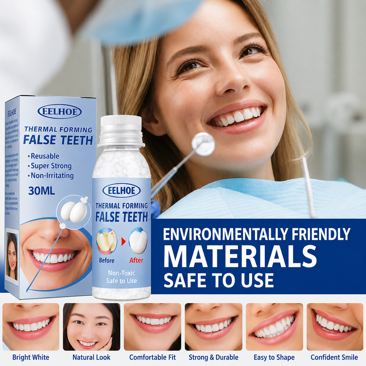 Zahnpflege | Zahnreparatur-Set | Sofortige Füllung von Zahnlücken | ToothPerfect