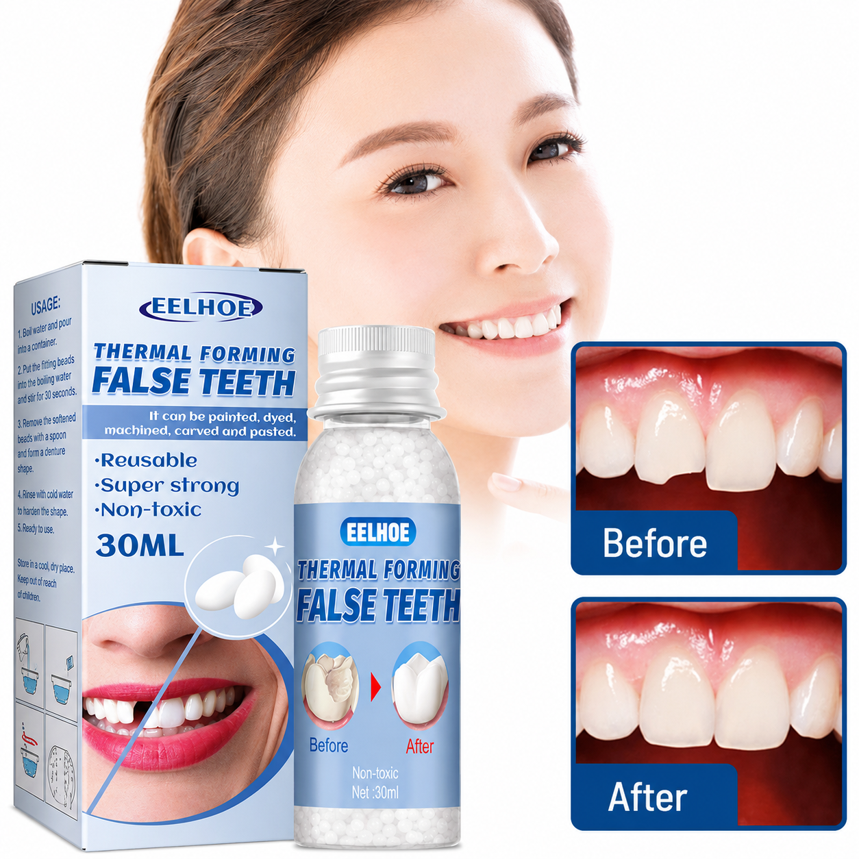 Zahnpflege | Zahnreparatur-Set | Sofortige Füllung von Zahnlücken | ToothPerfect