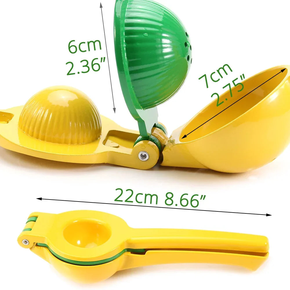 Zitronenpresse Zitruspresse Aluminium | 2-in-1 Handpresse für Zitrone und Limette | Spülmaschinenfest, ohne Strom 4