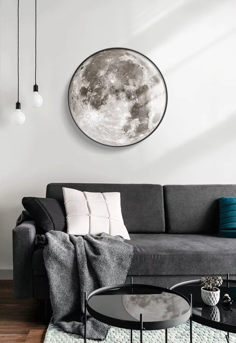 LED-Wandleuchte Mondform 24-80 cm | Realistisches Mondoberflächenmuster | Warmweiss, Kaltweiss, Neutralweiss für Zuhause 8