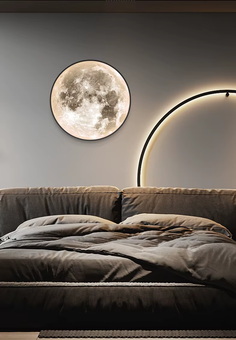 LED-Wandleuchte Mondform 24-80 cm | Realistisches Mondoberflächenmuster | Warmweiss, Kaltweiss, Neutralweiss für Zuhause 9