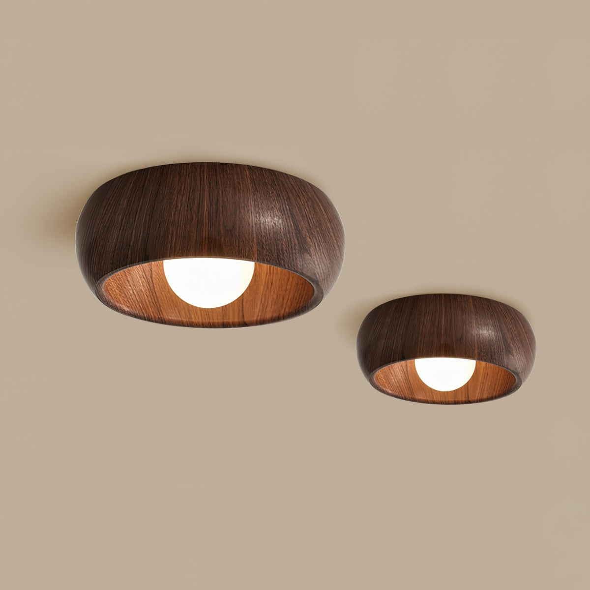 Deckenleuchte Holz | Minimalistisches Design mit Integrierter LED | Warmes, Blendfreies Ambientelicht für Wohnräume 1