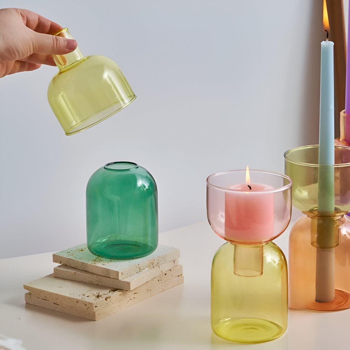 Vielseitiger Kerzenhalter für Tisch, Sideboard oder Regal