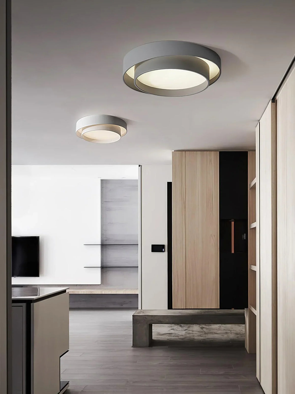 LED Deckenleuchte Metall Ø 40/50/60 cm | Schwarz, Weiss, Grau | Dimmbar per Fernbedienung, Kalt- oder Warmweiss 10