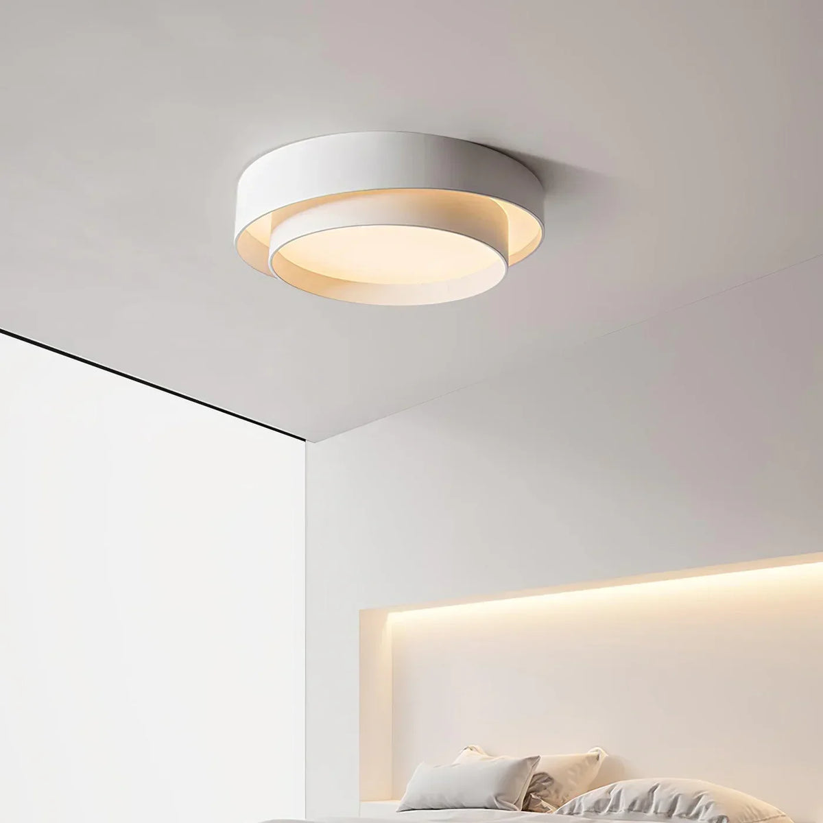 LED Deckenleuchte Metall Ø 40/50/60 cm | Schwarz, Weiss, Grau | Dimmbar per Fernbedienung, Kalt- oder Warmweiss 27
