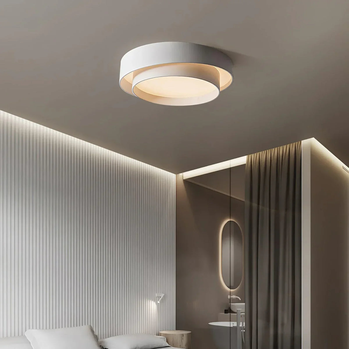 LED Deckenleuchte Metall Ø 40/50/60 cm | Schwarz, Weiss, Grau | Dimmbar per Fernbedienung, Kalt- oder Warmweiss 9