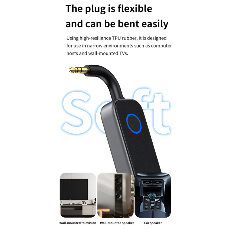 Bluetooth Transmitter und Empfänger 2-in-1 | Kabelloser Audio-Adapter für TV & Kopfhörer | Kompakt mit 200 mAh Akku 6