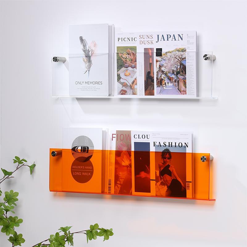 Zeitschriftenhalter Wandmontage aus Acryl | Schwebende Optik für Bücher & Zeitschriften | Platzsparende Wandregal-Lösung 23