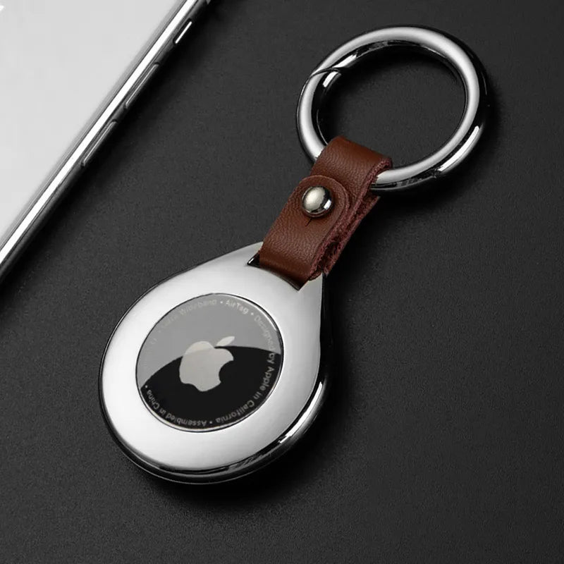 AirTag Schlüsselanhänger aus Leder | Robuster Metallanhänger mit weichem Innenfutter | Zuverlässiger Schutz für unterwegs