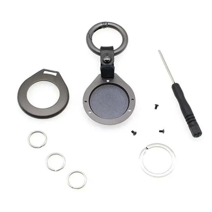 AirTag Schlüsselanhänger aus Leder | Robuster Metallanhänger mit weichem Innenfutter | Zuverlässiger Schutz für unterwegs