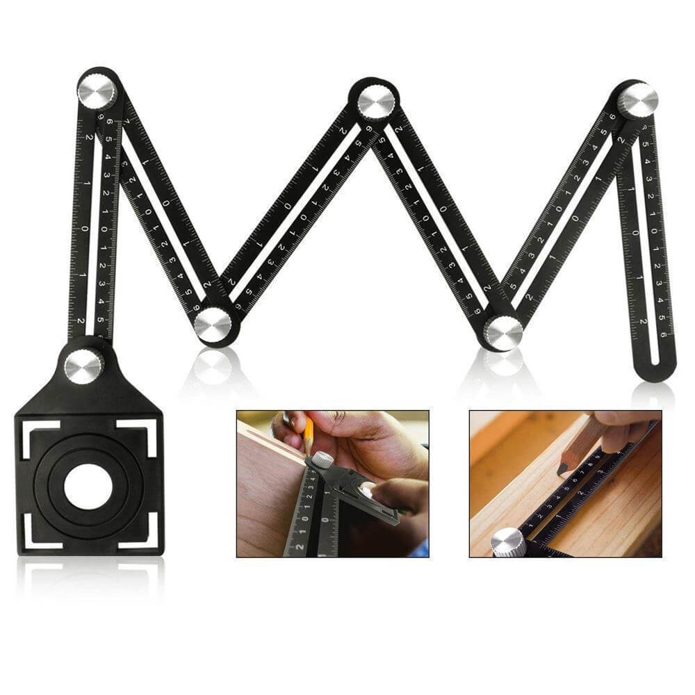 Verstellbares Winkelmessgerät Aluminium klappbar mit Lasergravur 2
