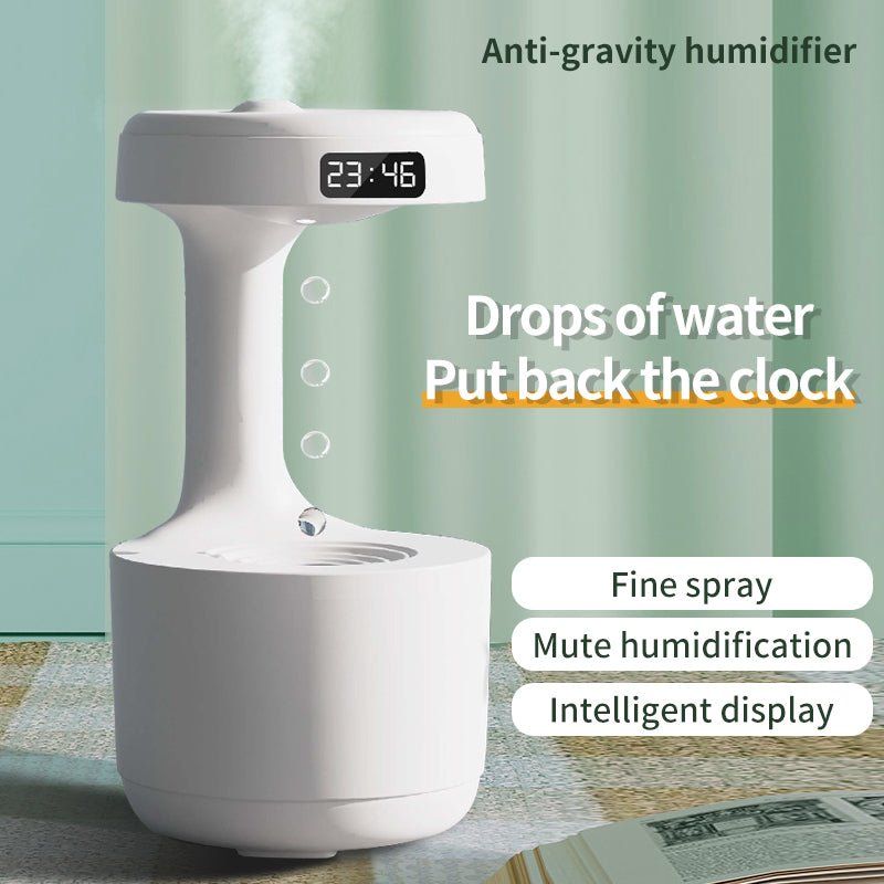 AntiDrop - Anti Gravitations Luftbefeuchter mit Uhr und Nachtlicht - Frest