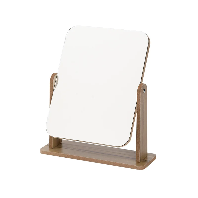 Schreibtischspiegel Holz 18,7 x 26,7 cm | 360 Grad drehbar | Klare Reflexion für Schminktisch, Büro & Ankleidezimmer 2
