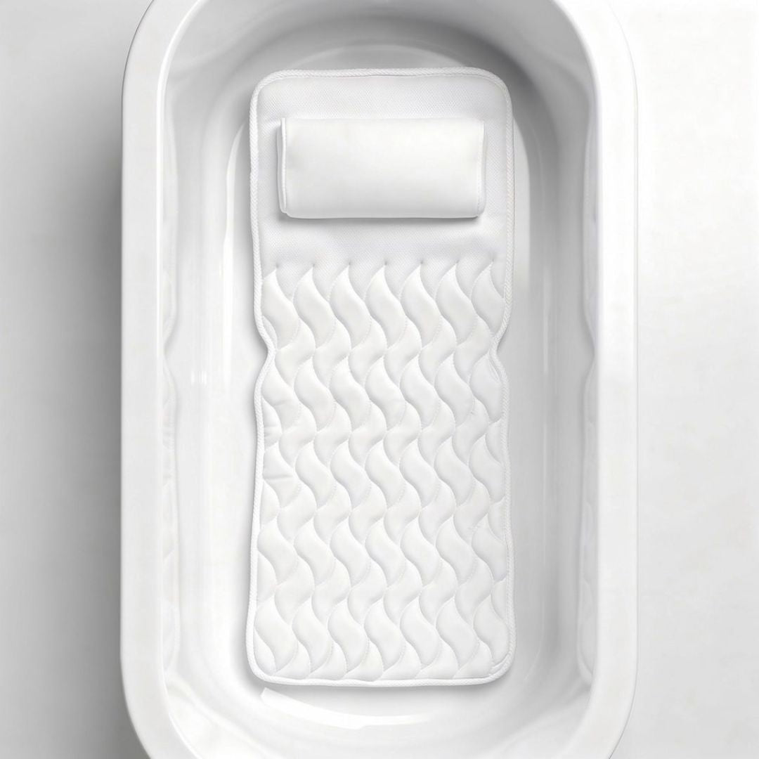 Ergonomisches Badewannenkissen mit Saugnäpfen | Atmungsaktives Mesh, rutschfest | Für entspannte Bäder ohne Nachrutschen 2