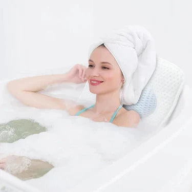 Ergonomisches Badewannenkissen mit Saugnäpfen | Atmungsaktives Mesh, rutschfest | Für entspannte Bäder ohne Nachrutschen 8