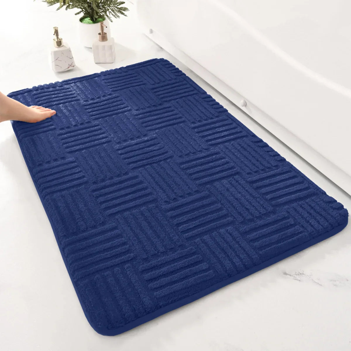 Rutschfeste Badematte aus Polyester | Weich und saugstark | Sicherer Halt für Bad, Dusche und Eingangsbereiche 5