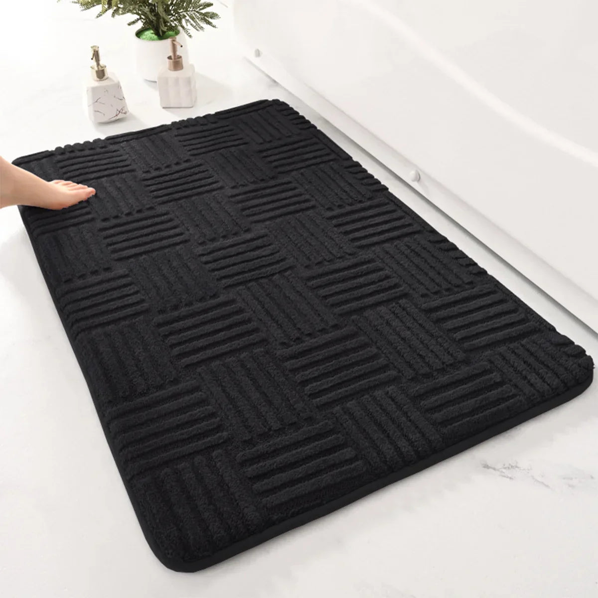 Rutschfeste Badematte aus Polyester | Weich und saugstark | Sicherer Halt für Bad, Dusche und Eingangsbereiche 6