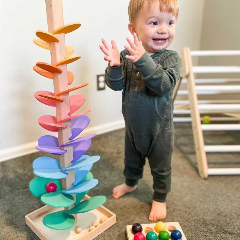 Duhová kuličková věž | Montessori vzdělávací hračka | s barevnými a zvukovými efekty | Tumblewood