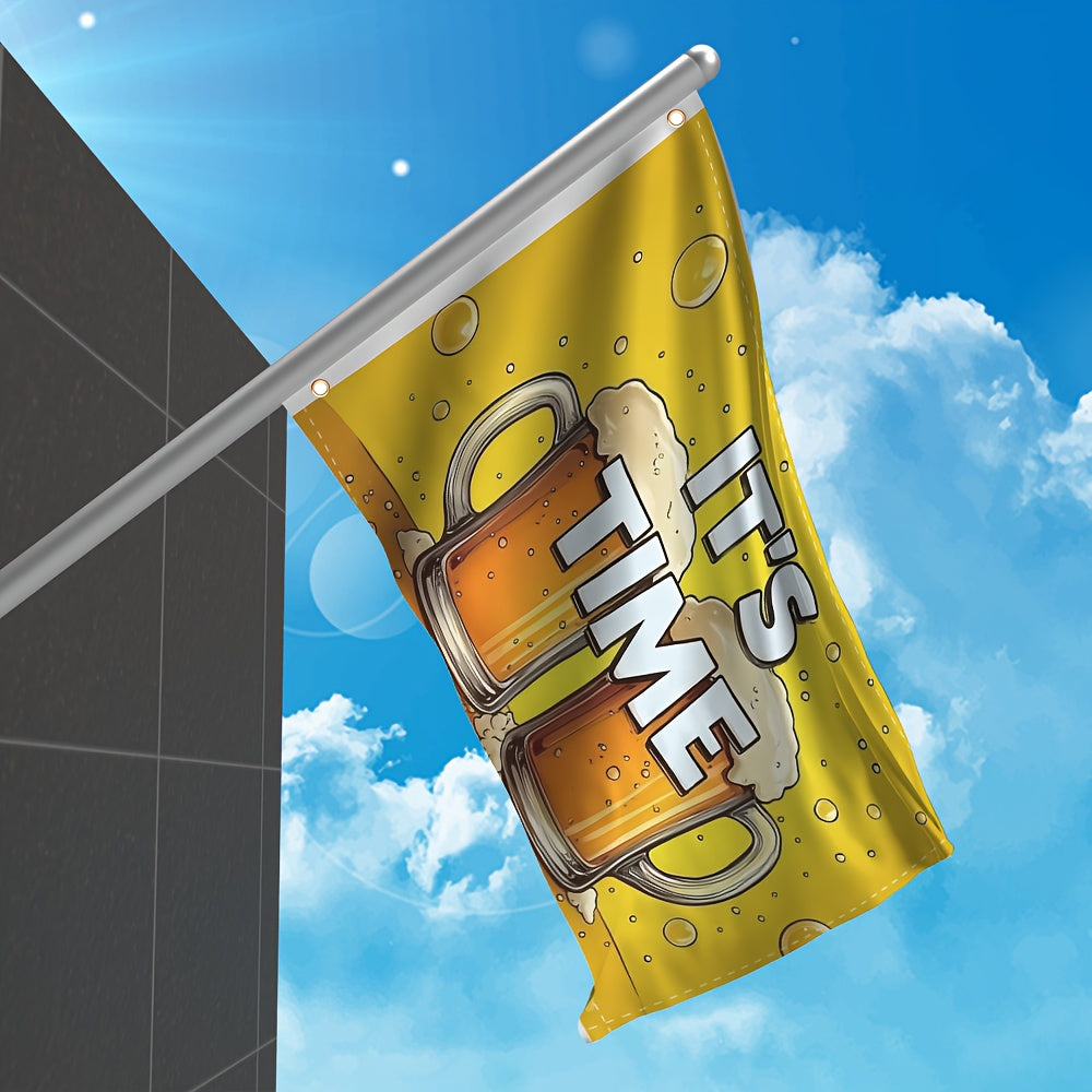 Oktoberfest Deko-Flagge mit Bierkrug-Motiv | Großformat 150 x 90 cm | Wetterfest aus robustem Polyester, mit Ösen 6