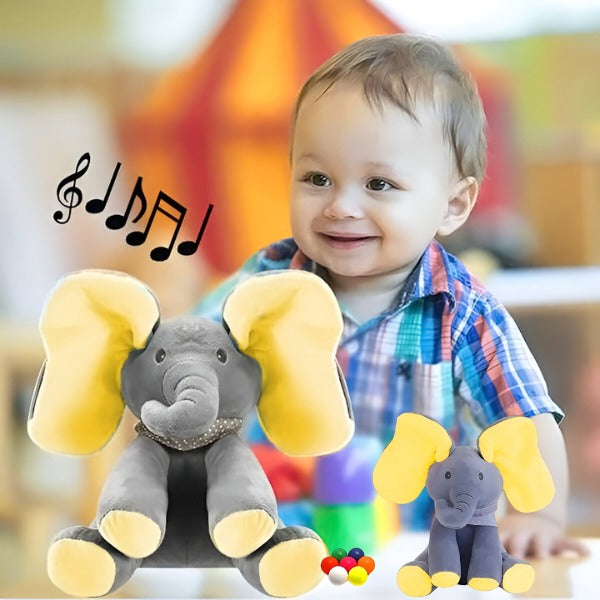 Singender Plüsch-Elefant aus weichem Stoff | Klappert mit den Ohren beim Singen | Fördert Sprache und Motorik bei Kindern 1