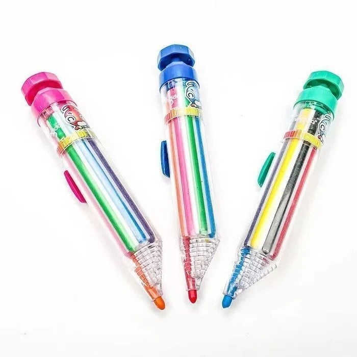 8-in-1 Farbstift aus Kunststoff | Klick-Mechanismus für schnellen Farbwechsel | Kompakt für Schule & Unterwegs