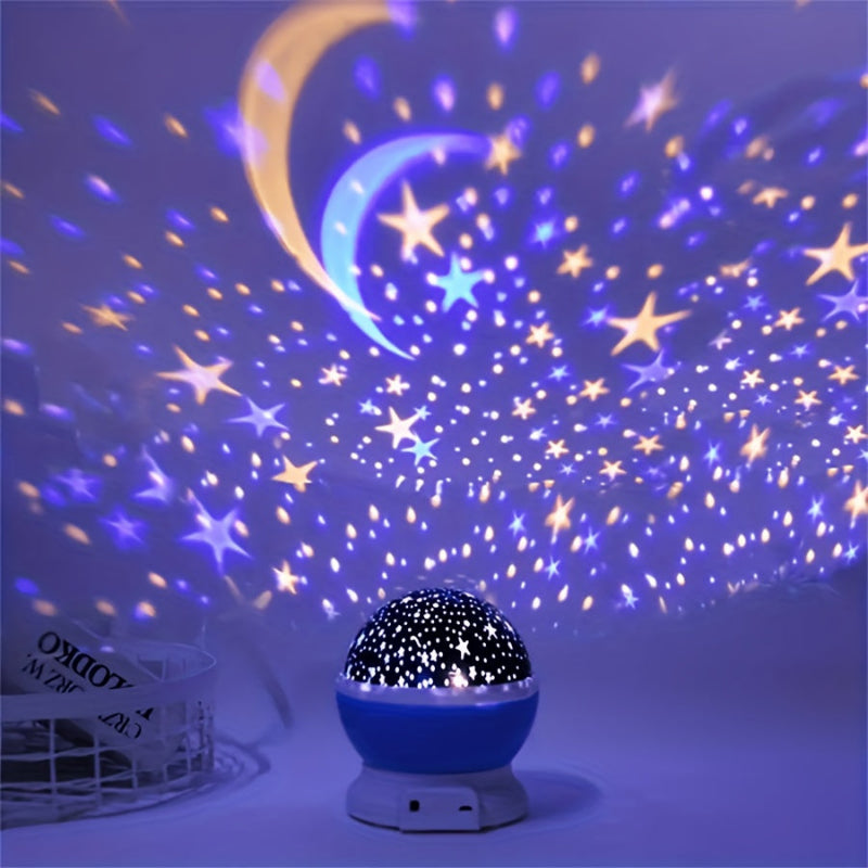 360° stjernehimmelprojektor | Drejer rundt & projicerer stjerner og måne | Natlampe | StarDream