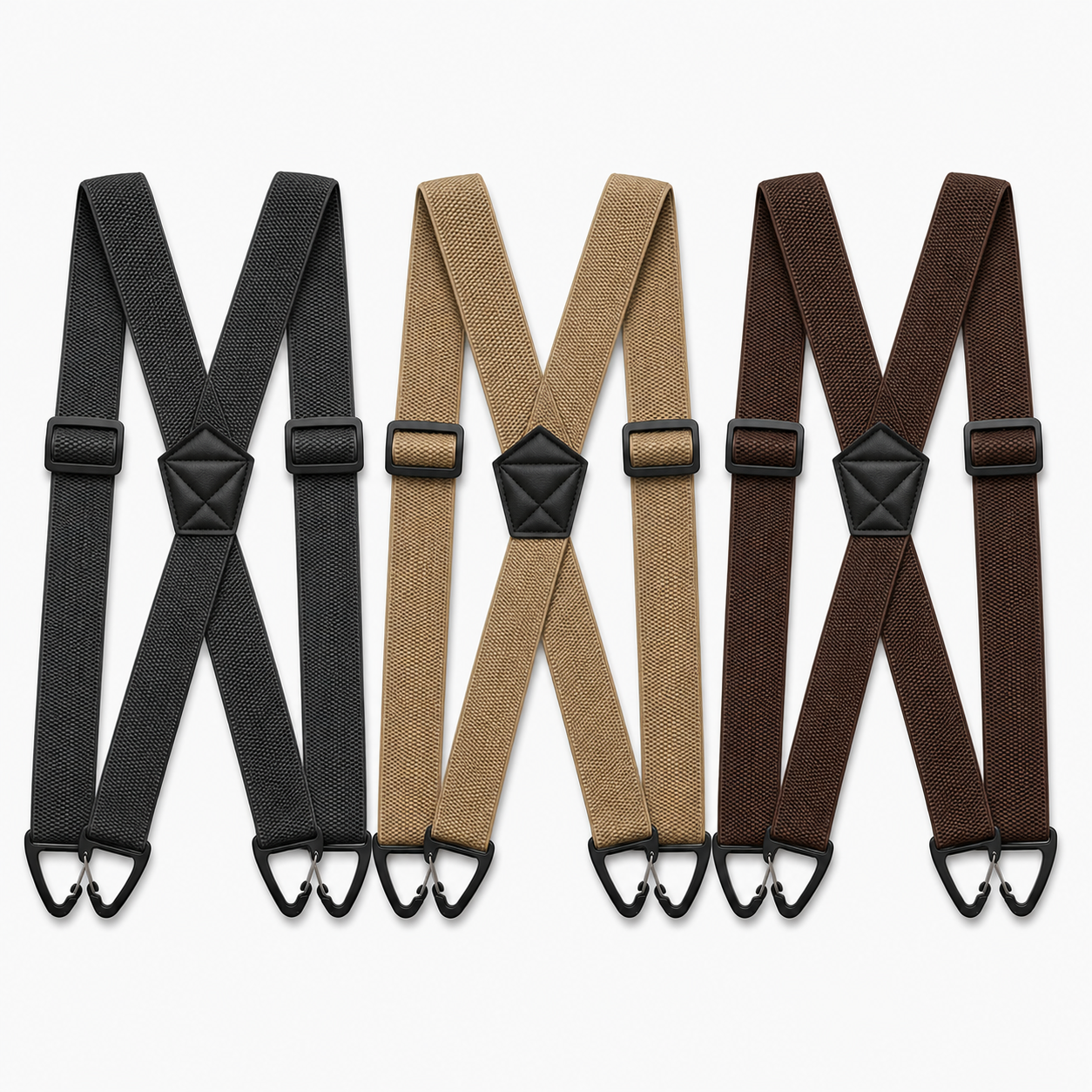 Herre seler med X-formet rygg og krokklips | 3,8 cm brede elastiske bånd | StrapWorks