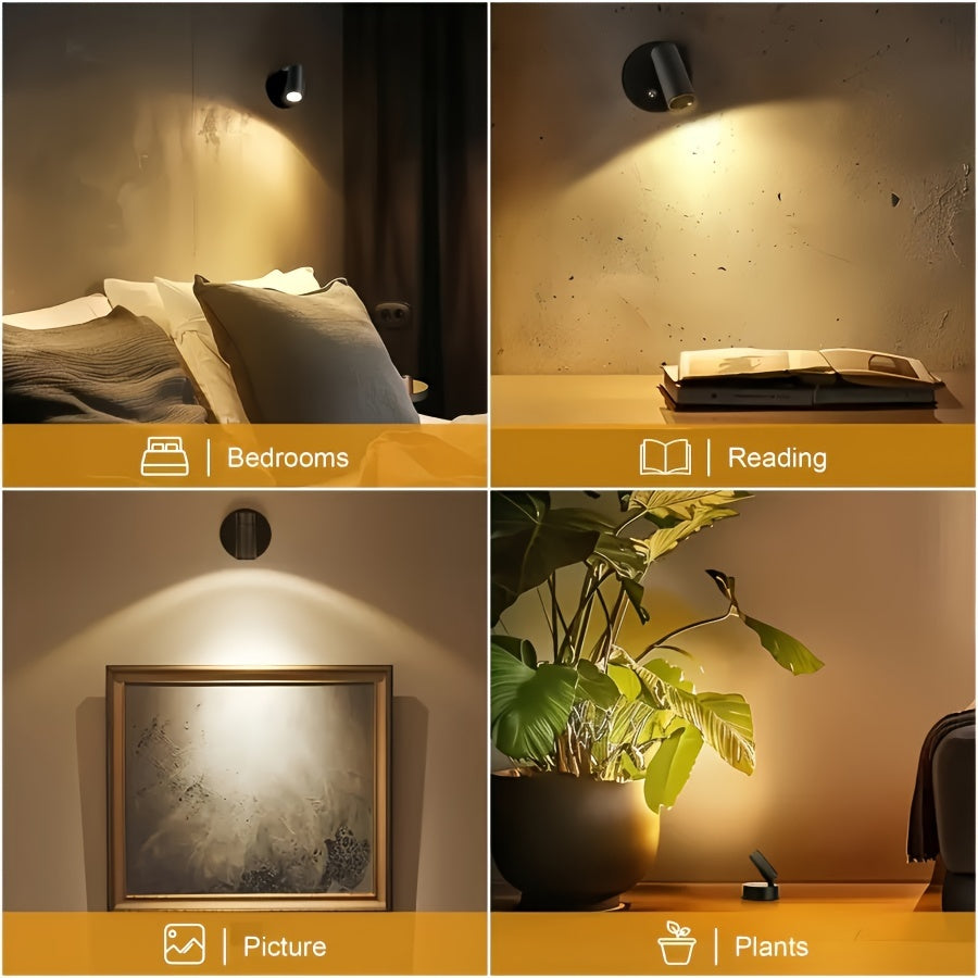 LED reflektor | Forgatható spotlámpa | Kiemelő világítás képekhez és polcokhoz | SpotGlow