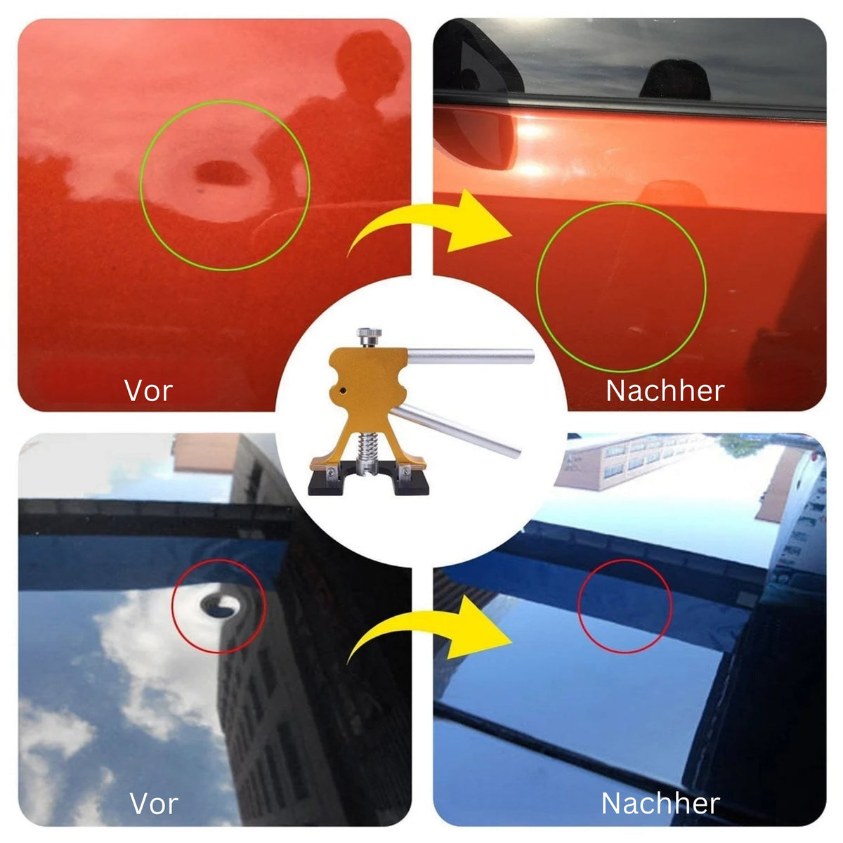Ausbeulwerkzeug Set mit Zugtabs | Beulen & Dellen selbst entfernen ohne Lackschaden | Für Auto, Motorrad und Haushaltsgeräte 3
