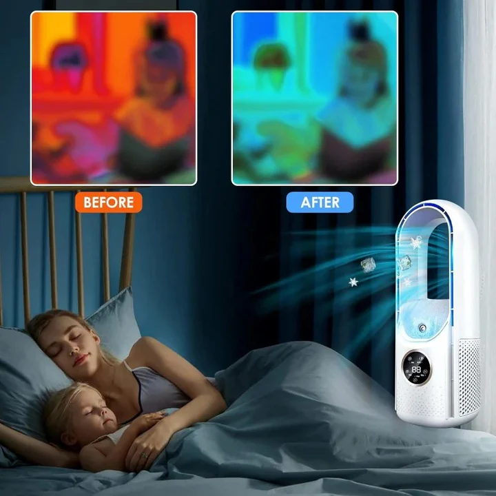 Climatisation portable sans lame, silencieuse | Flux d'air uniforme | Compacte et économe en énergie | Nordveil