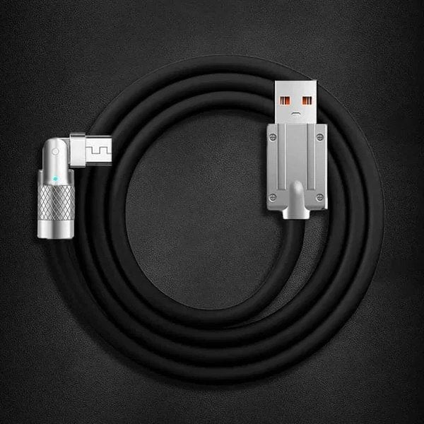 180° Drehbares Schnellladekabel 3in1 USB-C Micro USB Lightning 3