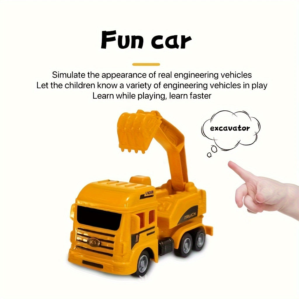 Baufahrzeug-Spielset Kunststoff | 6 Fahrzeuge inkl. Kran, Betonmischer, Kipper | Robust für jahrelangen Spielspaß 6