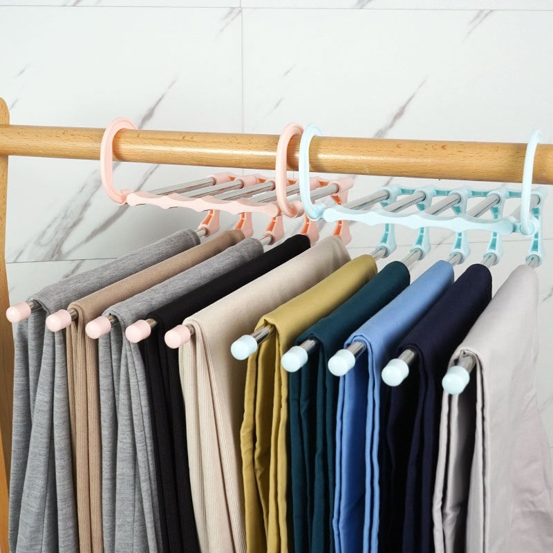 5-in-1 Hosenbügel Organizer aus Edelstahl | Faltbar für 5 Hosen | Platzsparende, knitterfreie Aufbewahrung im Kleiderschrank 10